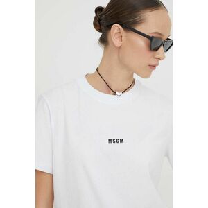 MSGM tricou din bumbac femei, culoarea alb 2000MDM500.200002 imagine