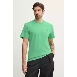 Lacoste tricou din bumbac barbati, culoarea verde, neted, TH7318 imagine