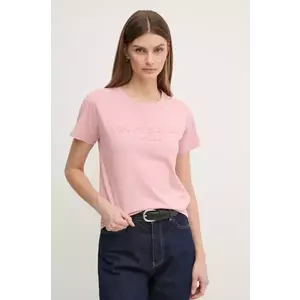 Pepe Jeans tricou din bumbac LORETTA femei, culoarea roz, PL505994 imagine