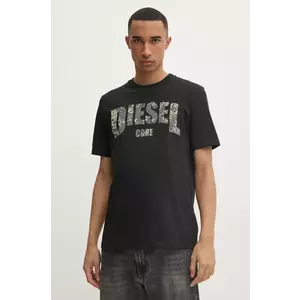 Diesel tricou T-ADJUST-R25 T-SHIRT barbati, culoarea negru, cu imprimeu, A17268.0PLAT imagine