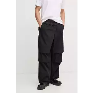 Diesel pantaloni de bumbac P-GUSTAF TROUSERS culoarea negru, drept, A16074.0IQAV imagine