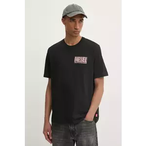 Diesel tricou T-ADJUST-R19 T-SHIRT barbati, culoarea negru, cu imprimeu, A17257.0AGRI imagine