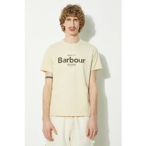 Barbour tricou Bidwell Tee barbati, culoarea bej, cu imprimeu, MTS1268 imagine