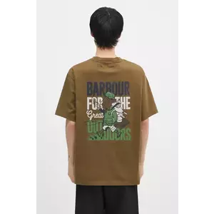 Barbour tricou din bumbac Leonard OS Graphic barbati, culoarea verde, cu imprimeu, MTS1353 imagine