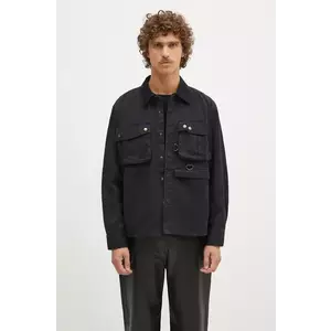 Barbour geacă cu aspect de cămașă Oakmoor OS Twill Overshirt culoarea negru, de tranzitie, MOS0380 imagine