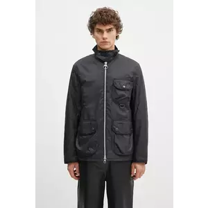 Barbour geaca Angler Wax Jacket barbati, culoarea negru, de tranzitie, MWX2348 imagine