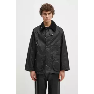 Barbour jachetă cerată OS Bedale Wax Jacket culoarea negru, de tranzitie, oversize, MWX1679 imagine