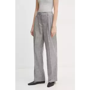 Bruuns Bazaar pantaloni femei, culoarea gri, fason tigareta, high waist, BBW4226 imagine