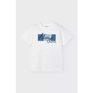 Mayoral tricou de bumbac pentru copii culoarea alb, cu imprimeu, 3025 imagine