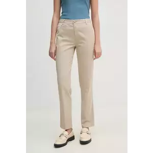 United Colors of Benetton pantaloni femei, culoarea bej, mulata, medium waist, 4GD7DF061 imagine