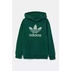 adidas Originals bluza copii culoarea verde, cu glugă, cu imprimeu, JD1648 imagine