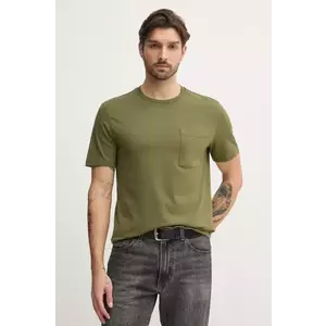 United Colors of Benetton tricou din bumbac barbati, culoarea verde, neted imagine