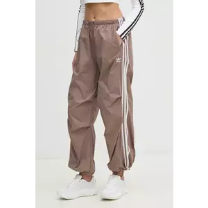 adidas Originals pantaloni Adicolor femei, culoarea maro, modelator, JD3126 imagine