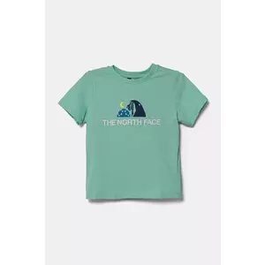 The North Face tricou de bumbac pentru copii KID GRAPHIC S/S TEE culoarea turcoaz, cu imprimeu, NF0A8AXE6EI1 imagine