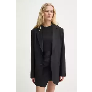 Filippa K geaca de lana culoarea negru, un singur rand de nasturi, neted, 29585 imagine