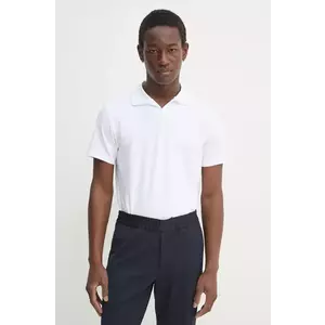 Filippa K tricou polo barbati, culoarea bej, neted, 29231 imagine