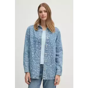 Sisley camasa jeans femei, cu guler clasic, regular, 53Y3LQ08I imagine