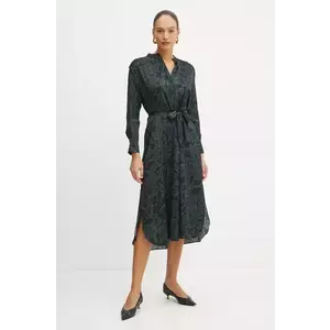 BOSS rochie din amestec de matase midi, evazati, 50524356 imagine