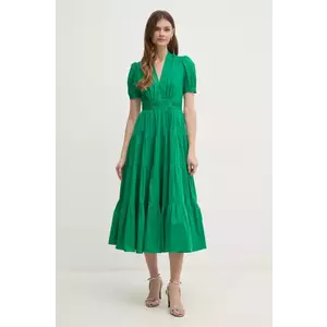 DIANE VON FURSTENBERG rochie culoarea verde, midi, evazati, DVFDS4S035 imagine