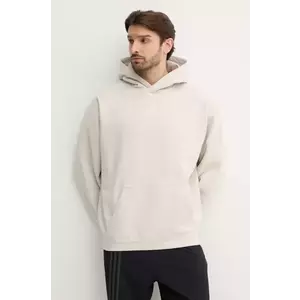 adidas Originals hanorac de bumbac pentru copii Essential bărbați, culoarea bej, cu glugă, uni, JD3299 imagine