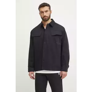 adidas Originals cămașă din bumbac Essential bărbați, culoarea negru, cu guler clasic, relaxed, JC9602 imagine