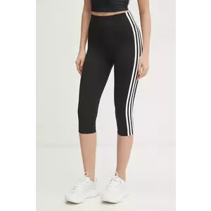 adidas Originals colanți 3S CAPRI LGNS femei, culoarea negru, cu imprimeu, JD5019 imagine