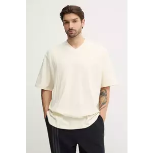 adidas Originals tricou din bumbac FRONT ST TEE bărbați, culoarea bej, uni, JD0912 imagine