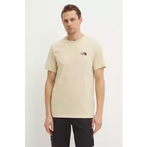 The North Face tricou M S/S Simple Dome Tee barbati, culoarea bej, cu imprimeu, NF0A87NG3X41 imagine