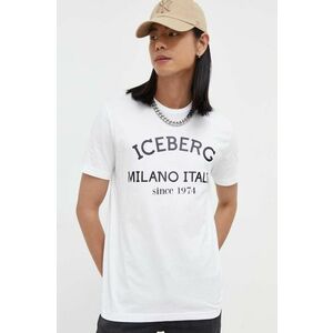 Iceberg tricou din bumbac culoarea alb, cu imprimeu imagine