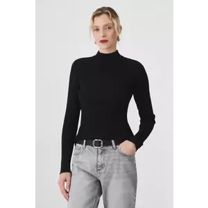 Medicine pulover femei, culoarea negru, cu turtleneck imagine