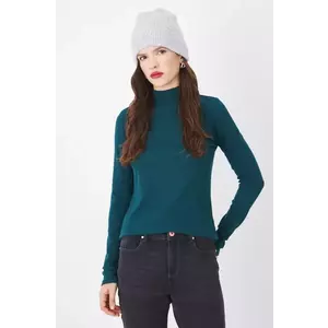 Medicine longsleeve femei, culoarea verde, cu turtleneck imagine