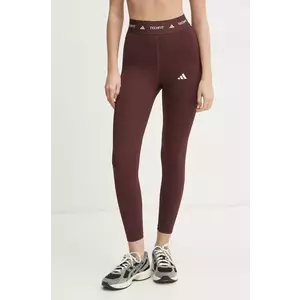 adidas Performance leggins de antrenament Techfit culoarea bordo, cu imprimeu, JI5550 imagine