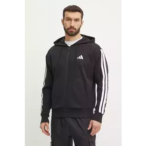 adidas bluza Essentials barbati, culoarea negru, cu glugă, neted, JD1877 imagine