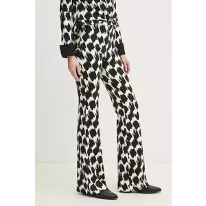 DIANE VON FURSTENBERG pantaloni femei, culoarea negru, evazati, high waist, DVFPL4S002 imagine