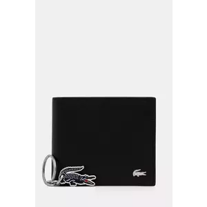 Lacoste portofel + breloc barbati, culoarea negru, NH4861FG imagine