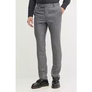 Hackett London pantaloni de lana culoarea gri, mulata, HM470562R imagine