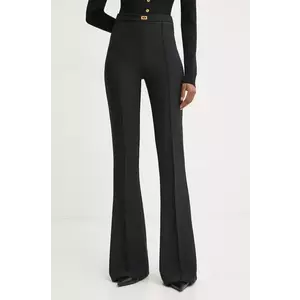 Elisabetta Franchi pantaloni femei, culoarea negru, evazati, high waist, PA07951E2 imagine