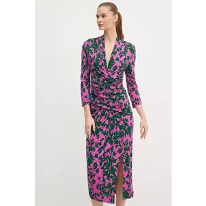 DIANE VON FURSTENBERG rochie culoarea roz, maxi, mulata, DVFDW4S009 imagine