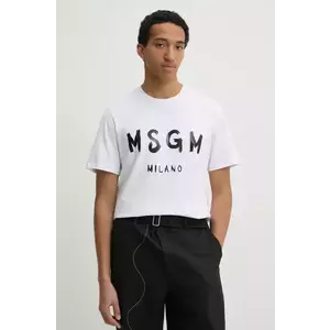 MSGM tricou din bumbac barbati, culoarea negru, cu imprimeu, 2000MM510.200002 imagine