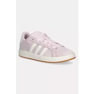 adidas sneakers de piele întoarsă pentru copii GRAND COURT 00s culoarea roz, JP5895 imagine