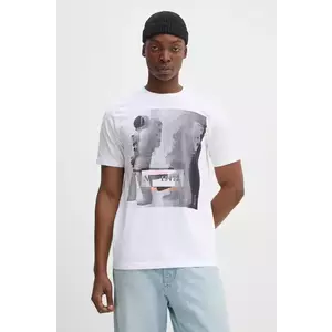 PS Paul Smith tricou din bumbac barbati, culoarea alb, cu imprimeu, M2R.011R.PP5086 imagine