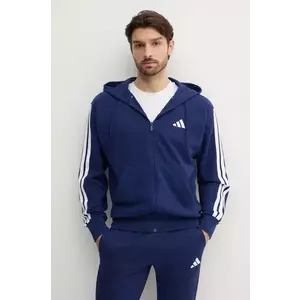 adidas bluza Essentials barbati, culoarea albastru marin, cu glugă, modelator, JE6341 imagine