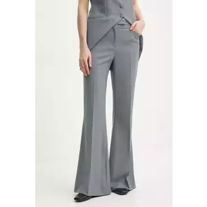 Remain pantaloni din lana culoarea gri, evazati, high waist, 5023923046 imagine