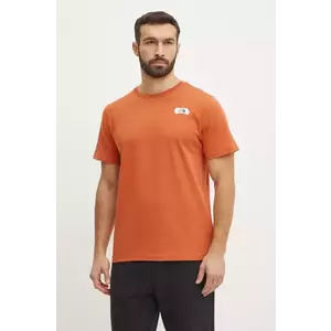 The North Face tricou din bumbac Outdoor Graphic barbati, culoarea portocaliu, cu imprimeu, NF0A8C1Z6IG1 imagine