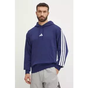 adidas bluza Essentials barbati, culoarea albastru marin, cu glugă, cu imprimeu, JD1872 imagine