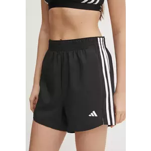 adidas Performance pantaloni scurți de antrenament 3 Stripes culoarea negru, cu imprimeu, high waist, JF4359 imagine