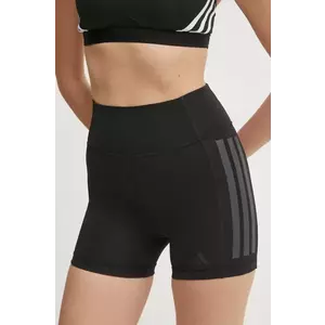 adidas Performance pantaloni scurți de antrenament Optime culoarea negru, cu imprimeu, high waist, JG6144 imagine