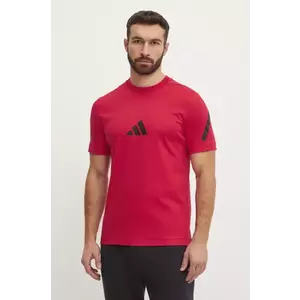 adidas tricou din bumbac Z.N.E. barbati, culoarea rosu, cu imprimeu, JC7922 imagine