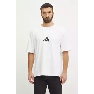 adidas tricou Z.N.E. barbati, culoarea bej, cu imprimeu, JC5482 imagine