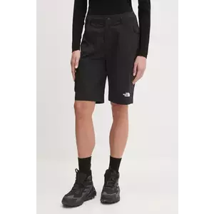 The North Face pantaloni scurți outdoor Exploration culoarea negru, neted, high waist, NF0A8BS3JK31 imagine